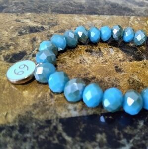 Elegant Zodiac Sign Blue Beaded Bracelet